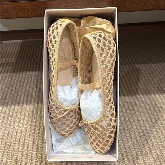 Loeffler Randall Leonie Woven Ballet Flats Natural 7.5 - Picture 8 of 8